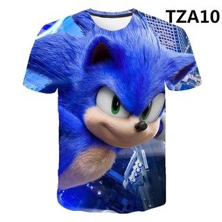 New HOT Fashion Girls and Boys Kids Child T-Shirt 3D Print Short Sleeve Tee Sonic Cartoon Hedgehog KT182-190
