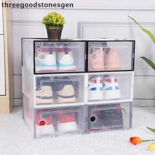 [threegoodstonesgen] cajas de zapatos engrosado transparente cajón caja de plástico cajas de zapatos apilable caja