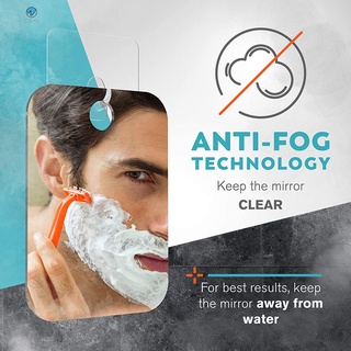 plata acrílico anti niebla espejo de ducha accesorios de baño espejo libre de niebla fácil de limpiar baño colgante espejo de afeitar