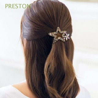 Preston elegante estilo coreano pasadores dulce flor horquillas mujeres Clips de pelo moda accesorios de pelo lindo para niñas Headwear hueco cristal/Multicolor