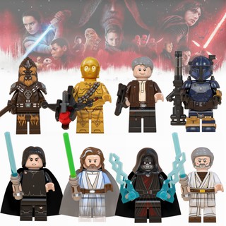Bloques De construcción De juguete Diy serie Star Wars Lego minifiguras Han Solo Luke Skywalker Paz Vizla Obiwan