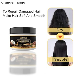 orangemango eelhoe 50g aceite de coco cuidado del cabello máscara rizado cabello lofting reparaciones raíces crema cl (6)