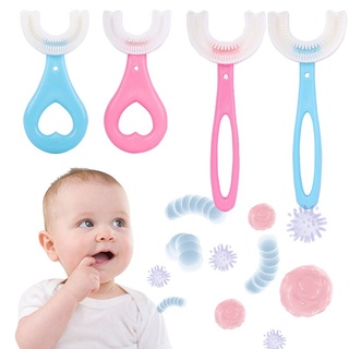 Cepillo De Dientes De Bebé Niños 360 Grados En Forma De U Niño Mordedores De Silicona Suave Cuidado Oral Limpieza