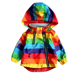 Chamarra con capucha Para Primavera otoño ropa de niños A prueba de agua ropa de arcoíris