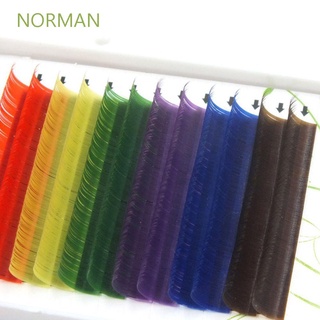 Norman Super falsas pestañas postizas herramientas de maquillaje Artificial extensión de pestañas maquillaje colorido Individual moda suave C Curl Color arco iris (1)