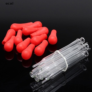 ecal 10Pcs 10Ml 12Cm Glass Pipette Medicine Laboratory Dropper Red Rubber Head Pipet CL (3)