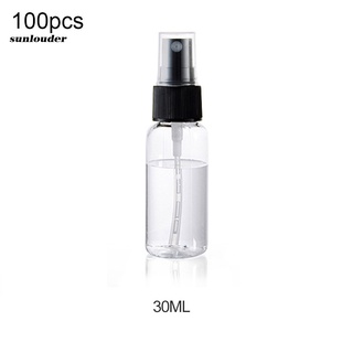 sl 10pcs 30/50/100ml plástico transparente vacío recargable maquillaje agua niebla spray botella (2)