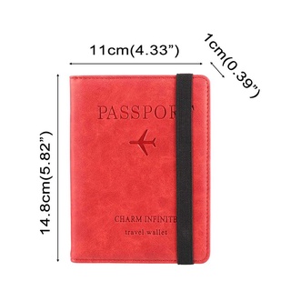 CARELESS Multi-function Passport Holder Leather RFID Wallet Passport Bag Portable Credit Card Holder Document Package Ultra-thin Travel Cover Case/Multicolor (3)