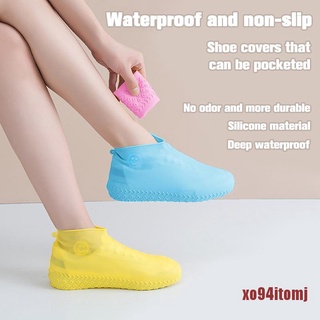 Tomj Material de silicona botas de zapatos cubierta impermeable Unisex zapatos protectores botas de lluvia