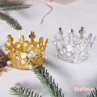 Kayfirele 1 pieza Mini corona para tartas de cristal perla Tiara niños adornos para el pelo