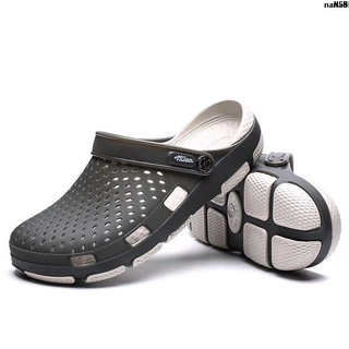 Zapatillas De Playa Antideslizantes-Cool Sandalias Al Aire Libre Nuevo Estilo Baotou Todo-Partido Zapatos De Los Hombres Transpirable Agujeros Suaves
