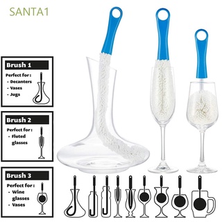SANTA1 Soft Bottle Scourer Multi-función herramientas de limpieza cepillo Flexible tallo de espuma vasos de vino decantador 3 unids/Set limpiador de polvo