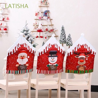LATISHA 1 pcs Christmas Ornaments Washable Home Decor Chair Covers Santa Removable Elk Household Christmas Supplies Merry Xmas Chair Protector Cover