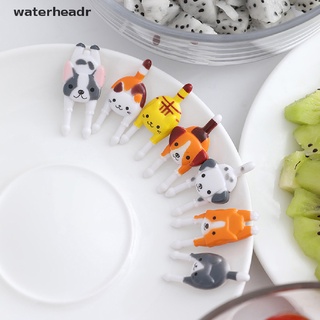 (waterheadr) 7 unids/set lindo mini animal de dibujos animados alimentos picks niños snack comida frutas horquillas a la venta