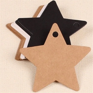 100 piezas de papel kraft pequeño de cinco puntas estrella lista a mano pintada a mano marcapáginas estrella kraft etiqueta favor