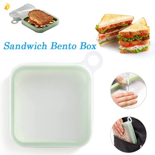 sandwich toast case sandwich contenedores a prueba de fugas reutilizables de silicona caja de almuerzo bolsa de almacenamiento para la escuela oficina