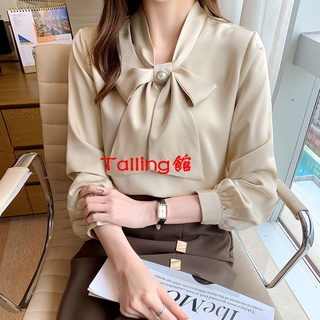 Real shot ◆spot ◆good quality ◆2021 autumn new pure color simple OL style acetate satin chiffon shirt