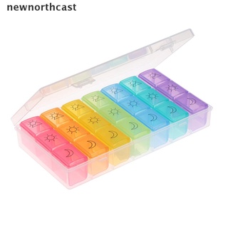 [newnorthcast] 21 rejillas 7 días semanales píldora caso medicina tablet dispensador organizador píldora caja