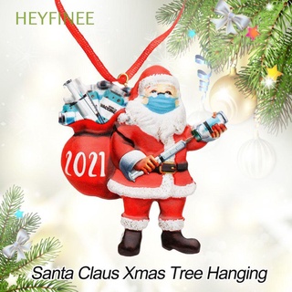 heyfinee regalos santa claus árbol de navidad colgante pequeño adorno de navidad vacuna colgantes fiesta de año nuevo decoración de resina sobreviviente