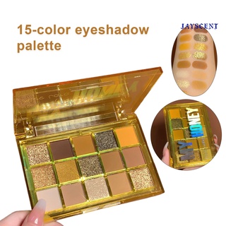 (Jayscent) Glitter Eyeshadow Palette Long Lasting High Pigmented Mineral Powder 15 Colors Shiny Matte Eye Pigment Eye Shadow Palette for Girl
