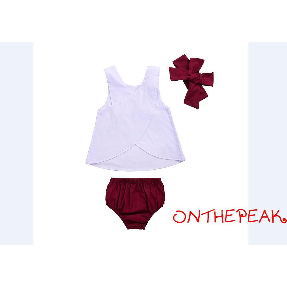 E.Y-3 piezas de ropa para recién nacido/niños/niñas/pantalones cortos+diadema (6)
