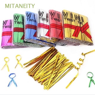 mitaneity 800pcs party twist lazos ligation cellophane bolsa de alambre metálico nuevo envoltura de acero hornear pack sellado/multicolor