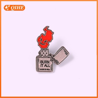 Cartoon Lighter Enamel Brooch Cute Lapel Pin Backpack Badge Collection Gift
