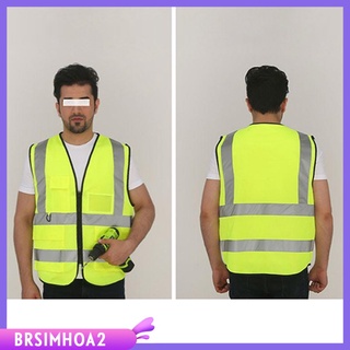 Brsimhoa2 chaleco reflectante De múltiples bolsillos Para aseo o construcción/productos buena comida De buena selección hip