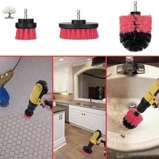 3 unids/Set Kit de cepillos de taladro limpiador de bañera limpiador de fregador herramienta de limpieza cepillos para azulejos lechada coche barco RV