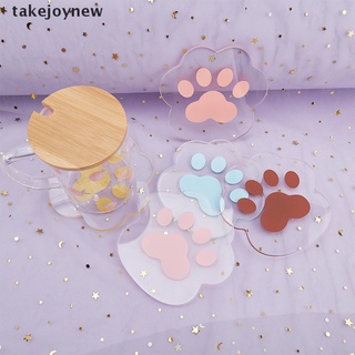 [takejoynew] colorido posavasos acrílico impermeable aislamiento almohadilla de café leche gato pata alfombrilla