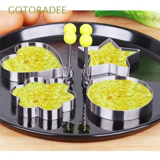 GOTORADEE Practical Fried Egg Mold Pancake Tools Stainless Steel Heart Kitchen Star Shaper Ring Cooking