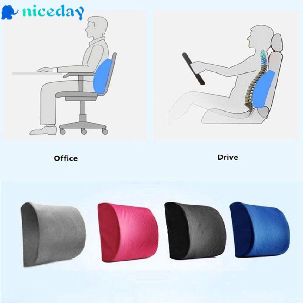 Cojín de apoyo saludable para espalda, espuma viscoelástica, cintura, oficina, hogar, silla de coche