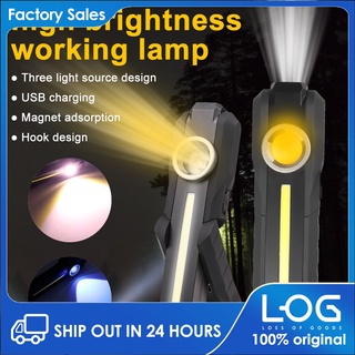 Linterna Usb de carga imán de trabajo linterna de Camping antorcha luz COB LED luz de trabajo