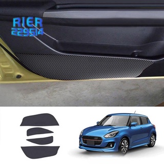 4pcs coche fibra de carbono puerta anti-golpes almohadilla lateral borde protección estera cubierta para suzuki swift 2017+