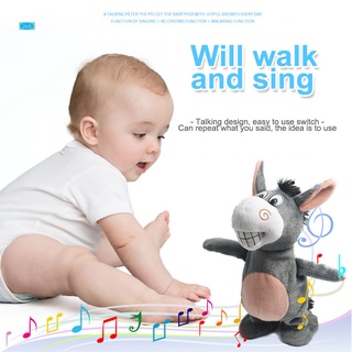 grabación de voz talking burro peluche juguete interactivo burro paseo divertido regalo (1)