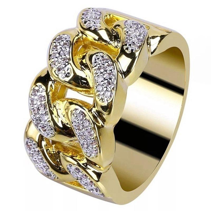 anillos de diamantes chapados en oro de 18 quilates anillos europeos y americanos para hombre