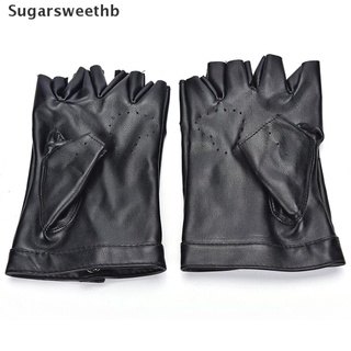 shb> guantes de motociclistas de cuero punk para mujeres sin dedos guantes de motocicleta para baile (4)