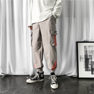 Spring And Autumn Fashion Brand Overalls Men's Korean-Style Fashionable All-Match Cropped Casual Pants Loose Straight Ruan Handsome Ankle Banded Pants