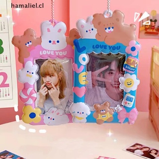 【hamaliel】 Bear Kpop Photocards Card Holder With Chain Protector Idol Photo Sleeves CL