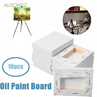 Alisondz 10pcs marco en blanco suministros de pintura al óleo tablero pequeño blanco Mini madera para imprimado pintura acrílica al óleo estirado artista lienzo