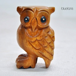 bluelans3.cl búho de madera adorno creativo ornamental arte búho animal escultura adorno para el hogar