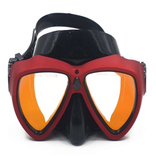 máscara anti niebla de silicona falda correa de buceo gafas de buceo, niños jóvenes snorkeling máscara de buceo a prueba de fugas e impermeable (negro/rojo) (1)