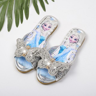 2021 Frozen Elsa princesa zapatos de los niños zapatos antideslizante suela suave sandalias niños niñas zapatillas de playa zapatillas (4)