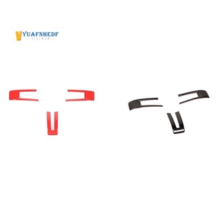 Steering Wheel Cover Decorative Trim Kit Sticker ABS for Ford Mustang 2009 2010 2011 2012 2013, Red