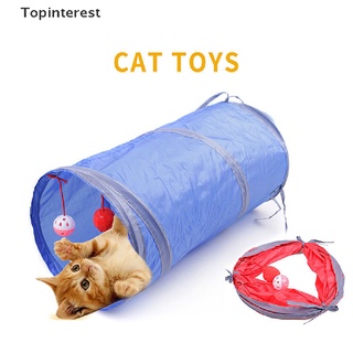 [topinterest] gato túnel juguete divertido mascota 2 agujeros juego tubos bolas plegable crinkle gatito juguete.