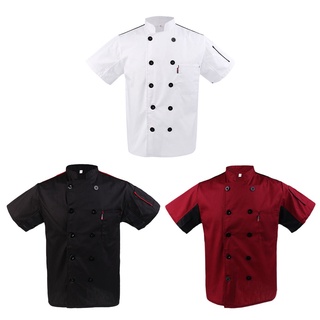 Chef Jacket Coat Chefwear Restaurant Hotel Durable Waiter Uniform M,White