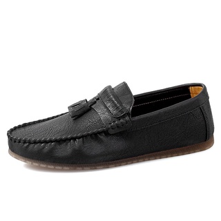Tamaño 39-47 hombres de ocio de microfibra cuero zapatos de conducción Formal borla deslizamiento en los zapatos