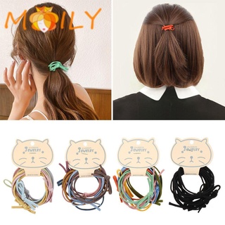 Moily 6 unids/set moda banda de goma lindo pelo cuerdas mujeres lazos de pelo tocado multicolor alta elasticidad arco diadema