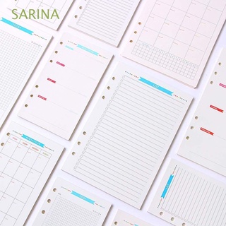 sarina a6/a5 hoja suelta cuaderno 6 agujeros diario bloc de notas recarga interior núcleo papel semanal cuadrícula 40 hojas papelería espiral lista mensual planificador