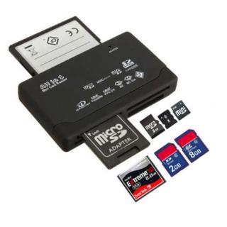 Lector de tarjetas de memoria todo en uno para USB externo Mini SD SDHC M2 MMC XD CF (1)